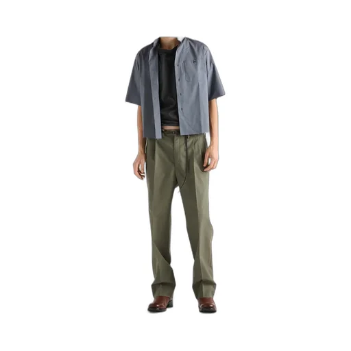 Prada Wide-Leg Pleated Trousers