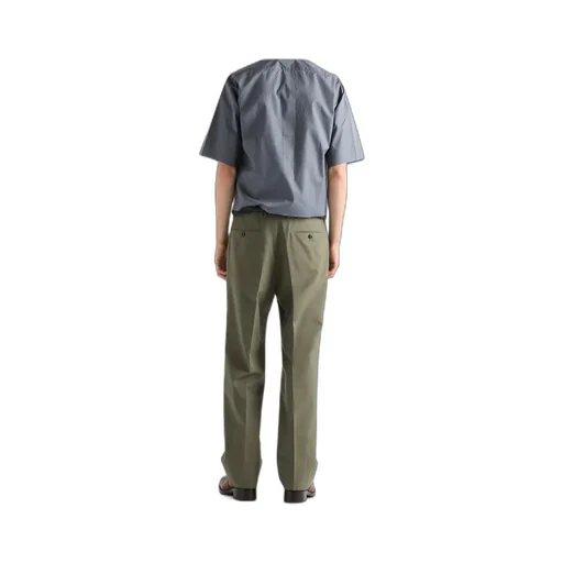 Prada Wide-Leg Pleated Trousers