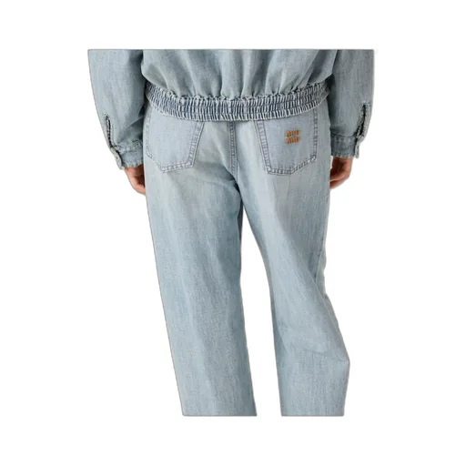 Miu Miu Logo-Embroidered Denim Jeans