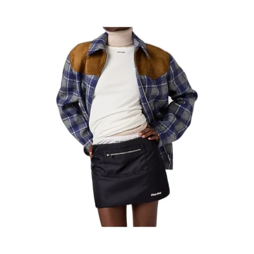 Miu Miu Technical Gazar Fleece Mini Skirt