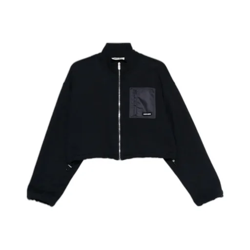 Miu Miu Zip-Up Cropped Sweatshirt