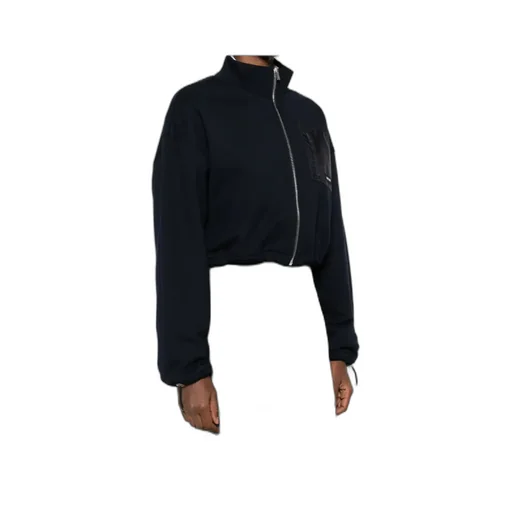 Miu Miu Zip-Up Cropped Sweatshirt