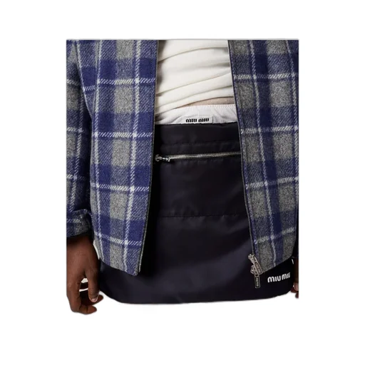 Miu Miu Technical Gazar Fleece Mini Skirt