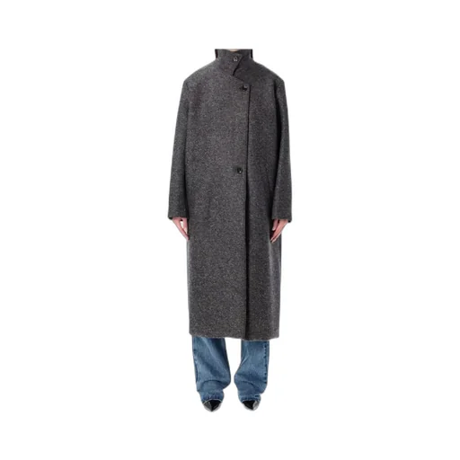 Soeur Long High Collar Coat With Side Pockets
