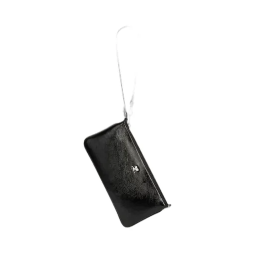 Courrges Logo-Plaque Zipped Naplack Pouch Bag