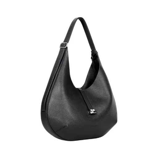 Courrges Logo-Buckle Top Handle Shoulder Bag