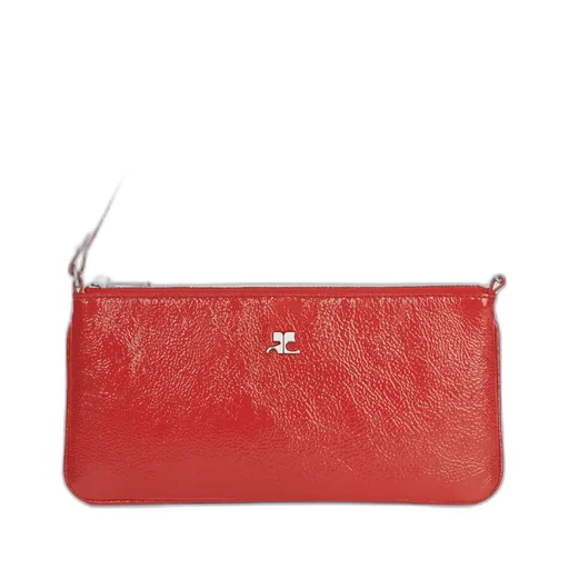 CourrÈGes Logo-Plaque Zipped Naplack Pouch Bag
