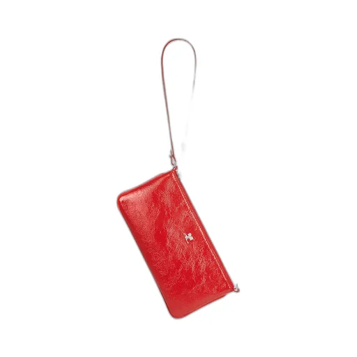 CourrÈGes Logo-Plaque Zipped Naplack Pouch Bag