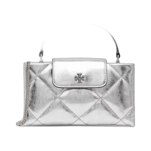 Tory Burch Kira Diamond Quilt Metallic Top Handle Bag
