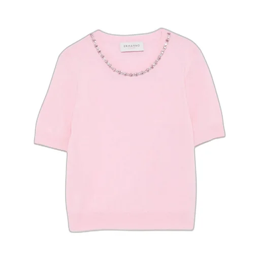 Crew Neck Short-Sleeved Sweater