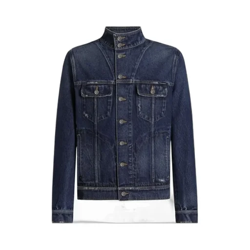 Button-Fastening Denim Jacket