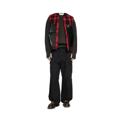 Checked Panelled Vest