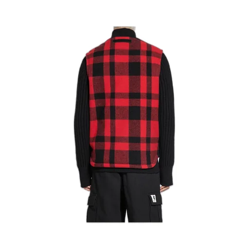 Checked Panelled Vest