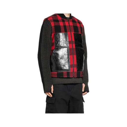 Checked Panelled Vest