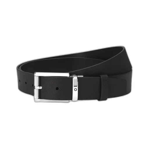 Rectangular-Buckle Leather Belt