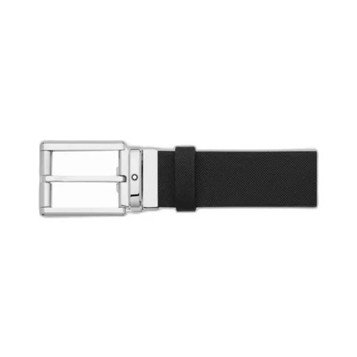Rectangular-Buckle Leather Belt