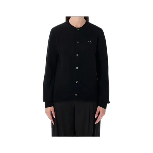 Comme Des GarÇOns Play Logo Patch Crewneck Cardigan