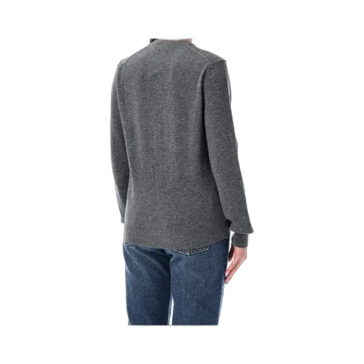 Comme Des GarÇOns Play Logo Detailed Crewneck Cardigan