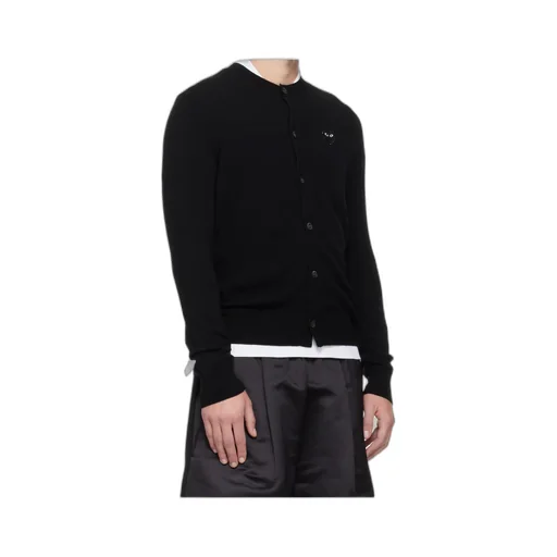 Comme Des GarÇOns Play Logo Patch Crewneck Cardigan