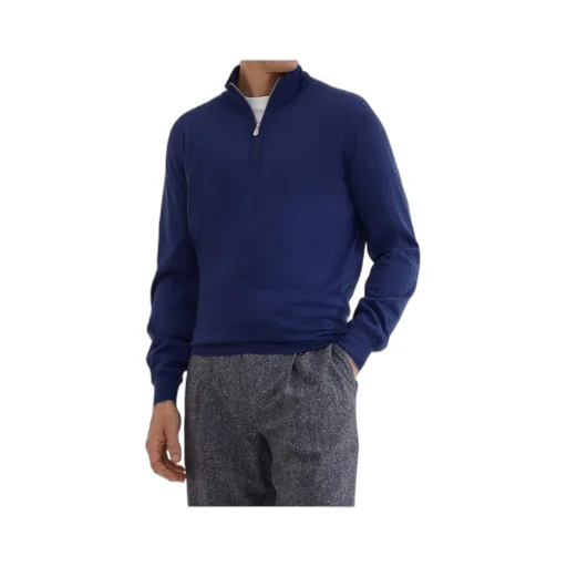 Brunello Cucinelli High Neck Zip-Up Jumper