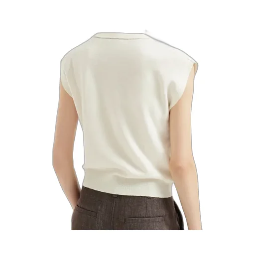 Brunello Cucinelli Cap Sleeved Crewneck Sweater