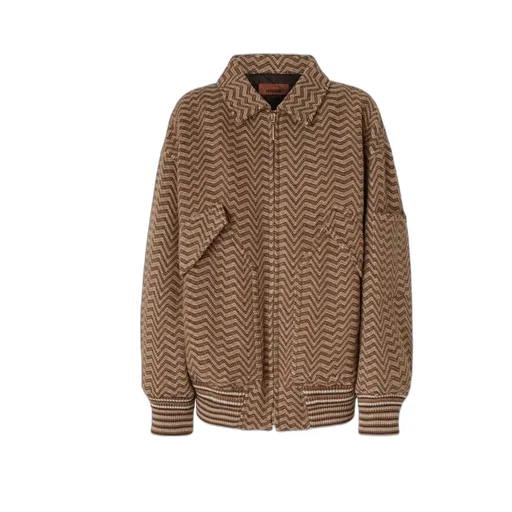 Missoni Irregular Chevron Patterned Bomber Jacket