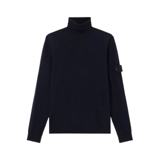 Stone Island Logo Patch Roll-Neck Jumper