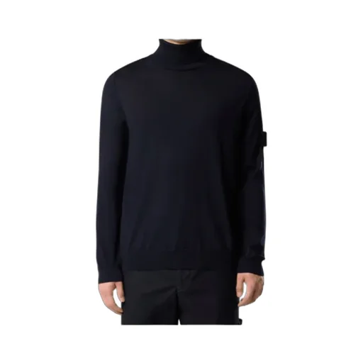 Stone Island Logo Patch Roll-Neck Jumper