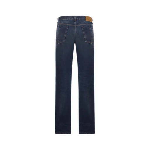 Button-Fastening Cotton Jeans