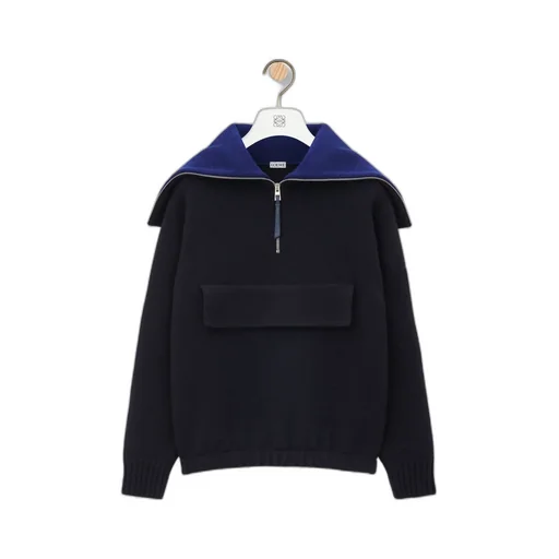 Zip-Up Sweater In Wool
