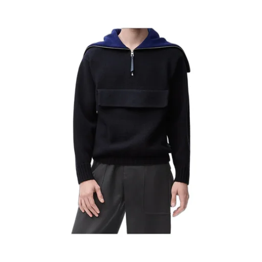 Zip-Up Sweater In Wool