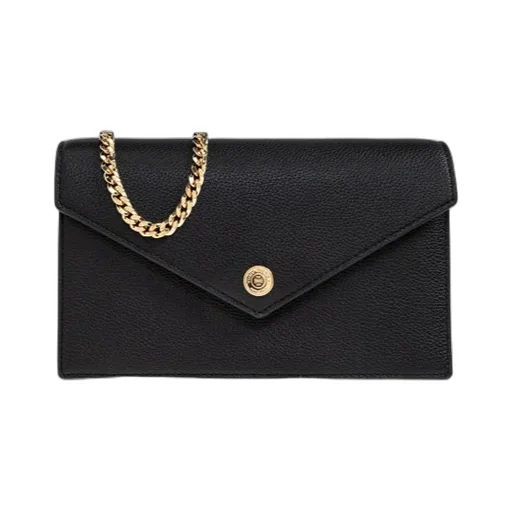 Grained Leather Envelope Clutch Bag