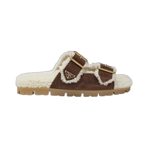 Prada Triangle-Logo Open-Toe Sandals