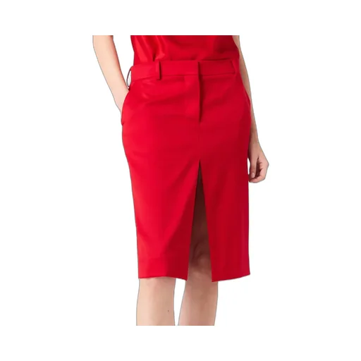 Lace-Trimmed Satin Midi Skirt
