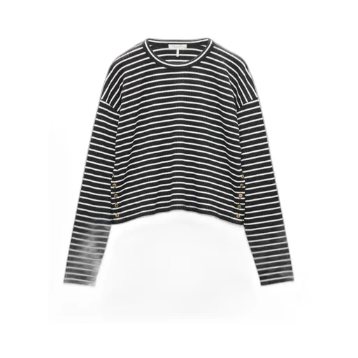 Knitted Striped Long-Sleeved T-Shirt