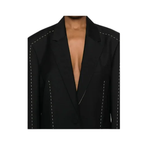 RÓHe Contrast-Stitching Single-Breasted Blazer
