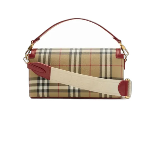 Burberry Checked Top Handle Note Bag