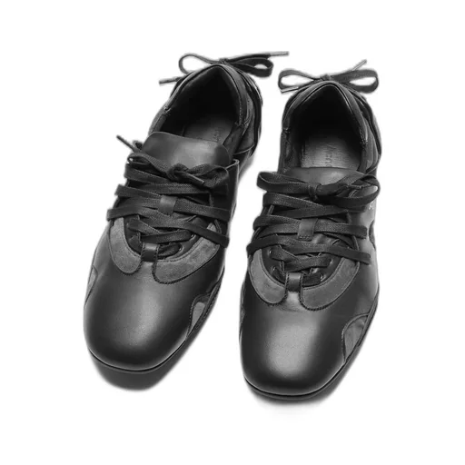 Leather Lace-Up Sneakers