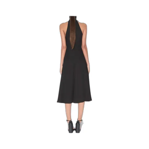 Floral Appliqu Halterneck Dress
