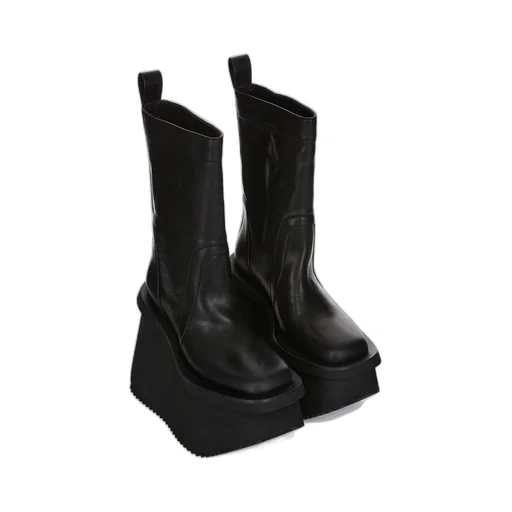 Rick Owens Round Toe Platform Boots