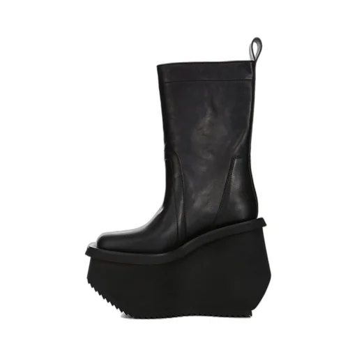 Rick Owens Round Toe Platform Boots