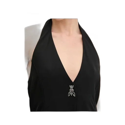 Halter Neck Insect-Detail Maxi Dress