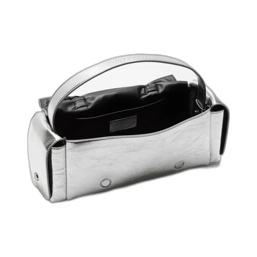Multi-Pocket Metallic Leather Bag