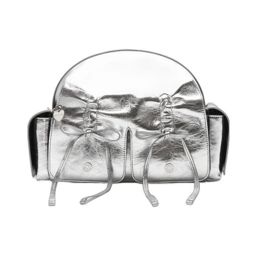 Multi-Pocket Metallic Leather Bag