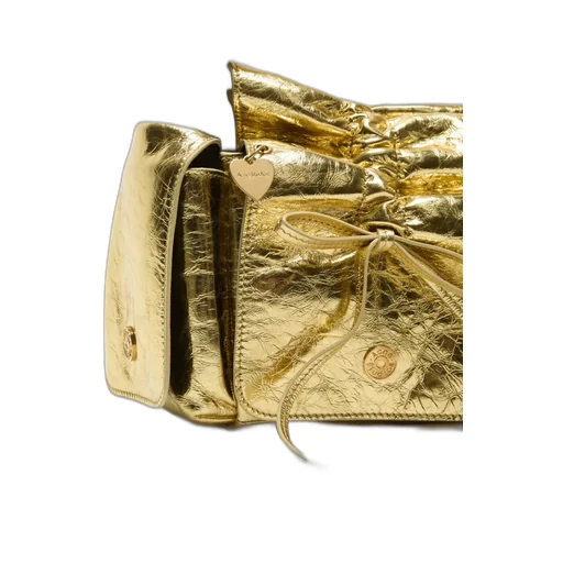 Drawstring Leather Shoulder Bag