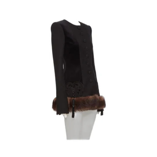 Valentino	Button-Up Tassel Detailed Dress