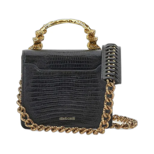 Roberto Cavalli Embossed Chain Shoulder Bag