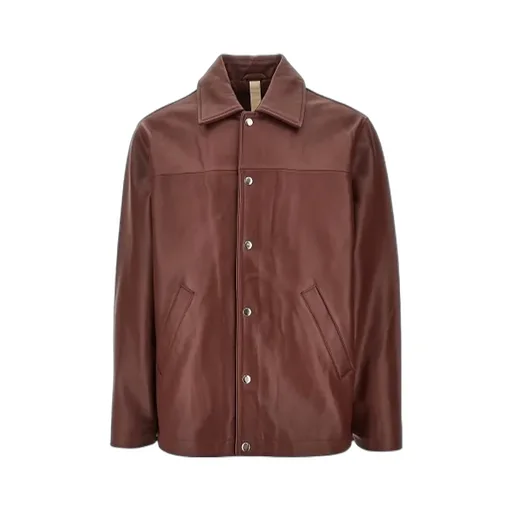 Long-Sleeved Leather Jacket
