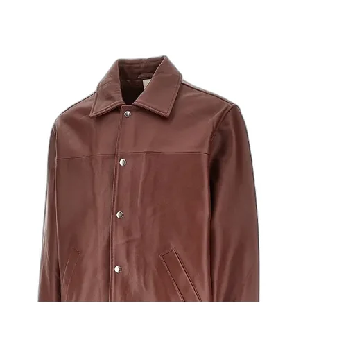 Long-Sleeved Leather Jacket