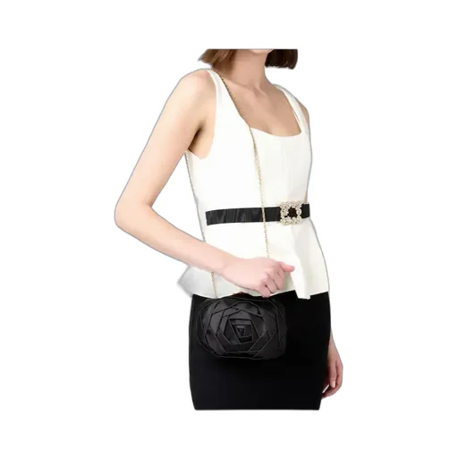 Rose-Motif Chain Mini Bag